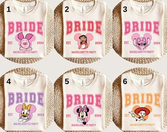 Camisa de despedida de soltera de Disney, camisa de novia personalizada de Disney, camisa a juego de novia, camisa de dama de honor de Disney, camisa de novia Minnie y Daisy Duck