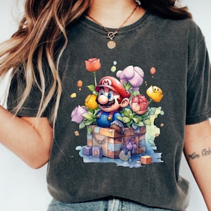 Watercolor Super Mario Shirt,Super Mario Shirt,Super Mario Character Shirt,Super Mario Gaming Shirt,Mario Family Shirt, Mario Birthday Shirt