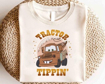 Chemise Disney Cars Tow Mater tracteur Tippin, chemise McQueen Cars, chemise Piston Cup Champion, chemise d'anniversaire de voitures, chemise de voitures de radiateurs