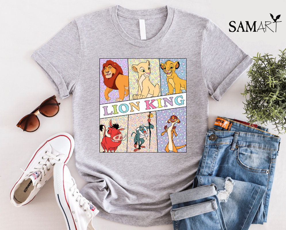 Vintage Disney Lion King Characters Group Squad Shirt, Animated