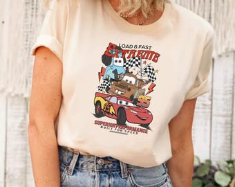 Camisa Disney Cars Load And Fast Extreme, camisa Lightning McQueen, camisa Disney Car Pixar, camisa a juego de Disney Cars, camisa Radiator Springs