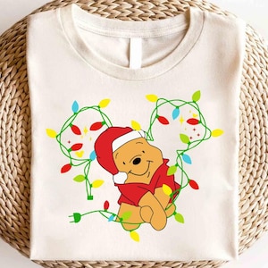 Disney Winnie the Pooh Lights Christmas Shirt, Winnie the Pooh Christmas Shirt,Pooh Christmas Shirt, Christmas Party Shirt, Christmas Gift