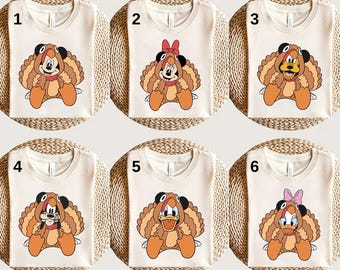 Disney Türkei Micky und Freunde Thanksgiving Shirt, Disney Micky Türkei Shirt, Disney Happy Thanksgiving Paar Shirt, Disney Türkei Shirt