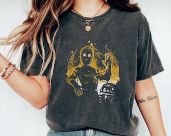 Disney Star Wars R2-D2 C-3PO Shirt, Disney R2D2 Silhouette Portrait Shirt, Galaxy's Edge Shirt, Star Wars Group Shirt, Star Wars Fan Shirt