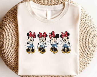 Camiseta retro de Minnie Mouse de Disney, camiseta de Minnie de Disneyland, camiseta vintage de Minnie, camiseta clásica de Minnie, camiseta a cuadros de Mickey y sus amigos de Disney