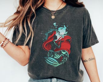 Disney The Little Mermaid Silhouette Portrait Shirt, Little Mermaid Ariel Shirt, Disney Princess Ariel Shirt, Disney Girls Trip Shirt