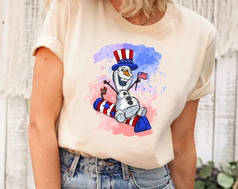 Disney Olaf 4th Of July Shirt, America Shirt, 4th of July Shirt, Disney America Shirt, Frozen Elsa Anna Shirt, Disney Olaf Shirt, Olaf Shirt