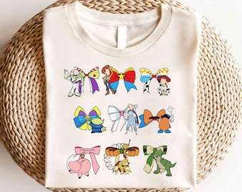 Camiseta con lazos de Toy Story de Disney, camiseta con lazos de Toy Story de Disney, camiseta con Buzz, Woody y Jessie de Toy Story, camiseta con personajes de Toy Story de Disney