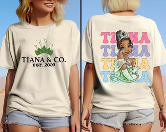 Disney Princess Tiana Two-Sided Shirt, Disney Girls Trip Shirt,Disney Princess Character Shirt,Disney Princess And Frog Shirt,Girls Birthday