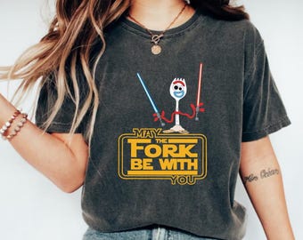 Disney Forky May The Fork Be With You Star Wars Shirt,Darth Vader Shirt,Galaxy's Edge Shirt,Toy Story Forky Shirt,Star Wars Characters Shirt
