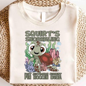 Disney Finding Squirts Snorkeling Shirt,Finding Nemo Shirt,Animal Kingdom Tee,Finding Nemo Character Shirt, Disney Finding Nemo Squirt Shirt