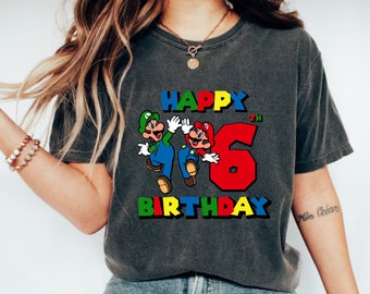 Camisa Super Mario Bowser, Camisa Super Mario Bros, Camisa Super Mario World, Super Mario Costum, Camisa Mario, Camisa de cumpleaños Super Mario, Regalo de Mario