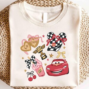 Disney Cars Lightning Mcqueen Coquette Bows Shirt, Disney Cars Character Shirt, Disney Cars Matching Shirt, Disney Radiator Springs Shirt