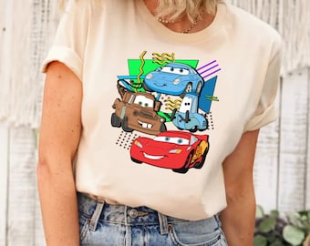 Camisa Lightning McQueen y sus amigos, camisa Disney Cars Land, camisa campeona de la Copa Piston, camiseta Disney Cars, camisa Pixar Car McQueen, Cars Friends