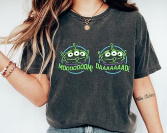 Toy Story Pizza Planet mamá papá camisa, Disney Pizza Planet camisa, camisa amante de la pizza, camisa alienígena de Toy Story, camisa de papá de mamá de Disney Toy Story