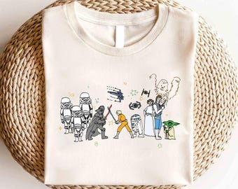 Camiseta Disney Star Wars, Camiseta Baby Yoda, Camiseta Disney Galaxy's Edge, Camiseta do Grupo Disney Star Wars, Presente de Aniversário Star Wars, Camiseta para Fãs de Star Wars
