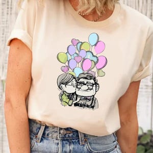Disney Pixar Up House Balloons Couple Shirt, Disney Carl And Ellie Shirt,Up Movie Shirt, Disney Family Matching Shirt, Magic Kingdom Shirt