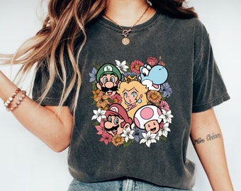 Super Mario Blumen Shirt, Super Mario Bros Shirt, Super Mario World Shirt, Super Mario Kostüm, Mario Shirt, Super Mario Geburtstag Shirt, Mario Geschenk