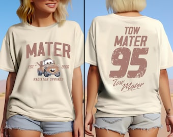 Disney tvåsidiga Tow Mater Cars-tröja, Pixar Mater-tröja, Piston Cup Legend-tröja, Disney Cars-tröja, Disney Tow Mater-tröja, McQueen Cars-tröja