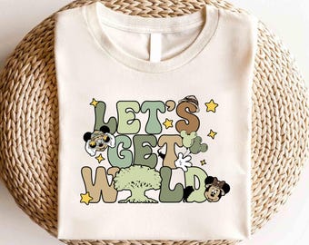 Camiseta Disney Mickey y sus amigos "Let's Get Wild", camiseta a juego Disney Animal Kingdom, camiseta Disney Wild Trip, camiseta Disney Safari Mode