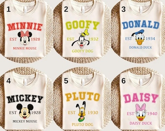 Mickey And Friends Custom Shirt, Disney Characters Shirt, Retro Walt Disney Shirt, Mickey Minnie Shirt, Minnie Shirt, Daisy And Donald Shirt