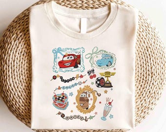 Disney Cars Lightning Mcqueen Coquette Bows Shirt, Disney Cars Character Shirt, Disney Cars Matching Shirt, Disney Radiator Springs Shirt