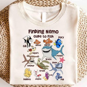 Disney Findet Nemo Guide To Fish Shirt, Findet Nemo Shirt, Animal Kingdom T-Shirt, Findet Nemo Charakter Shirt, Findet Nemo Geburtstagsparty Shirt