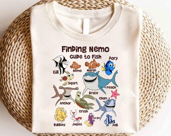Disney Finding Nemo Guide To Fish Shirt,Finding Nemo Shirt,Animal Kingdom Tee,Finding Nemo Character Shirt,Finding Nemo Birthday Party Shirt