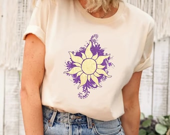 Camisa Disney Tangled Princess Rapunzel Sunshine Doodle, Camisa Princesa Rapunzel, Camisa Princesa Disney, Camisa Tangled Rapunzel, Camisa de viagem para meninas