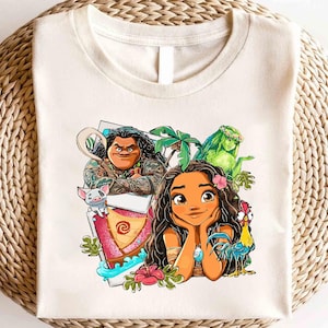 Disney Moana Friends Watercolor Shirt, Disney Hei Hei Shirt, Disney Princess Shirt,Moana & Friends Matching Shirt,Disney Girl Birthday Shirt