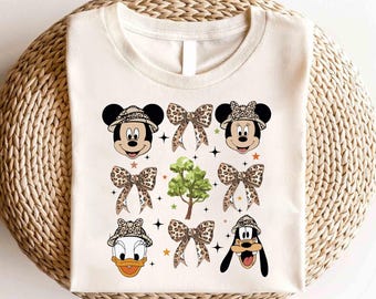 Disney Mickey And Friends Safari Coquette Bow Shirt, Disney Animal Kingdom Matching Shirt, Disney Safari Mode Shirt, Mickey Safari Bow Shirt