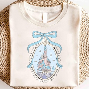 Disney Castle Coquette Bow Shirt, Castle Bow Shirt, Magic Kingdom Shirt, Disney Girls Trip Shirt, Minnie Mouse Watercolor Castle Shirt