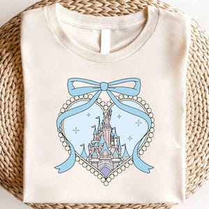 Disney Castle Coquette Bow Shirt,Disney Castle Bow Shirt, Magic Kingdom Shirt, Disney Girls Trip Shirt, Minnie Mouse Watercolor Castle Shirt