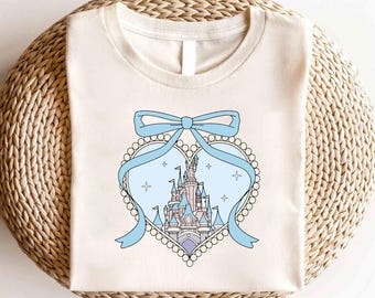 Camisa con lazo de coqueta del Castillo de Disney, Camisa con lazo del Castillo de Disney, Camisa del Reino Mágico, Camisa de viaje de chicas de Disney, Camisa del Castillo de acuarela de Minnie Mouse