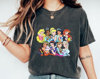 Disney Princess Shirt, Disney Girls Trip, Princess Shirt, Princess Characters Shirt, Cute Disney Princess Tee, Walt Disney Princess Shirt