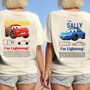 Cars Matching Shirt, L. Mcqueen and Sally Couple T-shirt, Sally Cars Shirt, Vintage Cars Matching Shirt, Piston Cup Shirt, Cars Couple Shirt