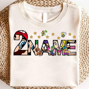 Personalized Super Mario Shirt, Super Mario Character Shirt, Mario Gaming Party Shirt, Super Mario Family Shirt,Super Mario Birthday Shirt