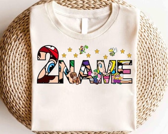 Personalized Super Mario Shirt, Super Mario Character Shirt, Mario Gaming Party Shirt, Super Mario Family Shirt,Super Mario Birthday Shirt