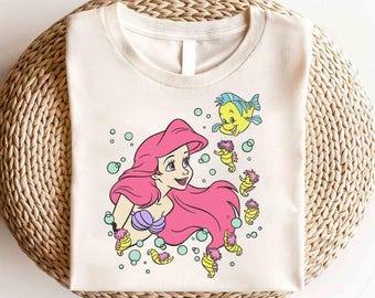 Camiseta de La Sirenita de Disney, camiseta de Ariel de La Sirenita, camiseta de Ariel de la princesa de Disney, camiseta de viaje de niñas de Disney, camiseta de cumpleaños de la princesa de Disney