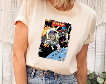 Disney Toy Story Buzz Lightyear Camisa, Toy Story Película Personajes Camisa, Buzz Lightyear Laser Blast Camisa, Infinity y Más Allá Camisa, Toy Story
