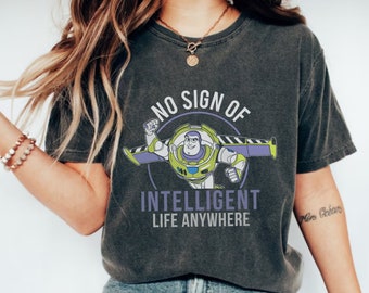 Chemise Buzz l'Éclair Disney Pixar Toy Story, chemise Buzz l'Éclair aucun signe de vie intelligente, nulle part, chemise de film Toy Story, chemise Toy Story