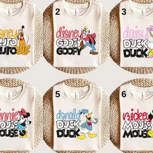 Mickey en vrienden aquarel shirt, shirt Disney-figuren, Disney Mickey kindershirt, Disney familievakantie shirt, shirt Magic Kingdom