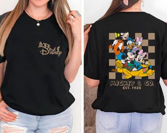 Disney Mickey and Co Est 1928 Shirt,Disney Mickey and Friends Shirt,Checkered Mickey Shirt,Disney Minnie Mouse Shirt,Daisy Donald Duck Shirt