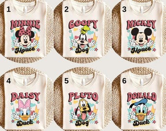 Camiseta personalizada de Disney Mickey y sus amigos, camiseta de personajes de Disney, camiseta infantil de Disney Mickey, camiseta de vacaciones en Disneyland, camiseta familiar de Disney