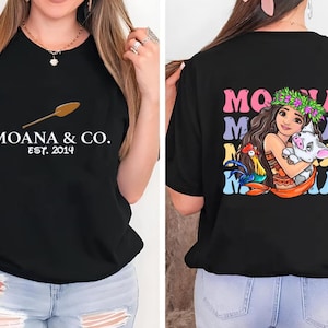 Disney Princess Moana Two-Sided Shirt, Disney Moana Tee, Birthday Girl Trip Tee,Girls Gift Tee, Disney Hei Hei And Pua Shirt,Disney Princess