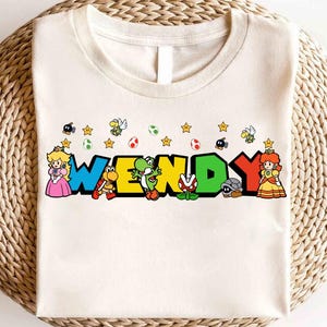 Personalized Super Mario Shirt, Super Mario Character Shirt, Mario Gaming Party Shirt, Super Mario Family Shirt,Super Mario Birthday Shirt