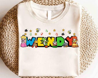 Personalized Super Mario Shirt, Super Mario Character Shirt, Mario Gaming Party Shirt, Super Mario Family Shirt,Super Mario Birthday Shirt