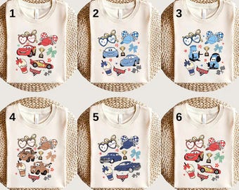 Disney Cars Lightning Mcqueen Coquette Bows Shirt, Disney Cars Character Shirt, Disney Cars Matching Shirt, Disney Radiator Springs Shirt