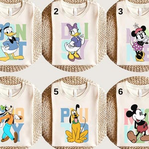 Disney Mickey en vrienden aquarel shirt, shirt Disney tekens, Disney Mickey kindershirt, Disney familie vakantie shirt, shirt Magic Kingdom