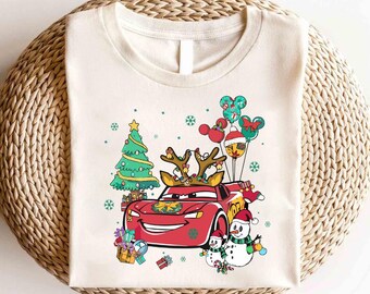 Disney Cars Lightning Mcqueen Merry Christmas Shirt, Disney Cars Christmas Shirt, Christmas Cars Shirt,Christmas Party Shirt, Christmas Gift